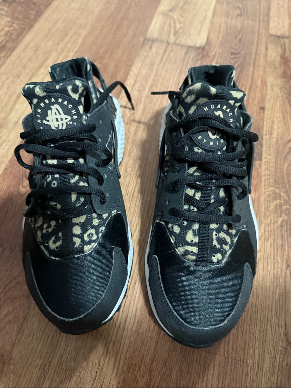 Nike Black Sneakers with Leopard Print Accents